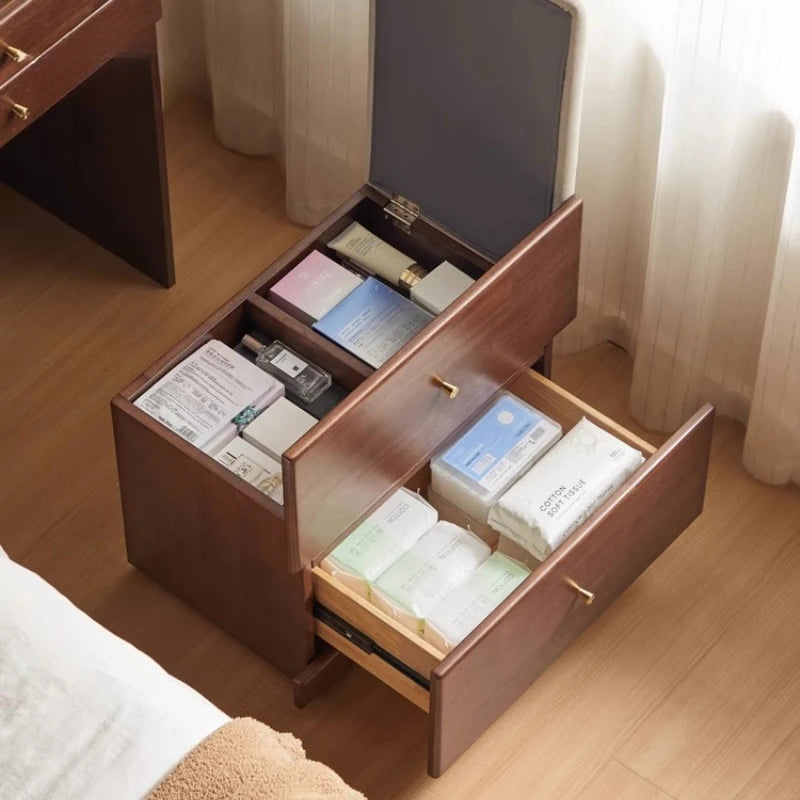 Bedroom bedside table dresser integrated Dressing table Makeup vanity makeup desk Bring makeup box stool nightstands Furniture