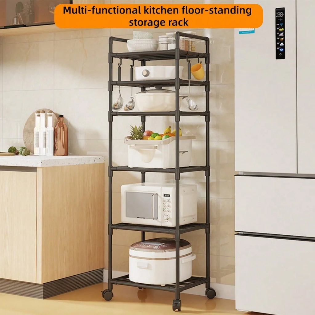 Kitchen Storage Rack - Floor-Standing Multi-Level Shelving Unit - Storage Shelf - Storage Rack