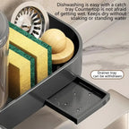 Kitchen Dish Soap Press Drain Storage Rack Punch-free Wall-mounted Kitchen Sink Press Soap Dispenser Kitchen Accessories
