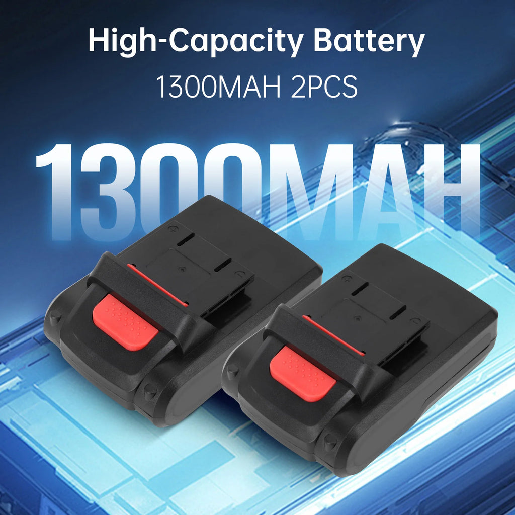 21V Impact Driver Kit 3in1 Cordless Drill Screwdriver Power Tools 1280RPM Stepless Speed Control Drilling with 2 Batteries