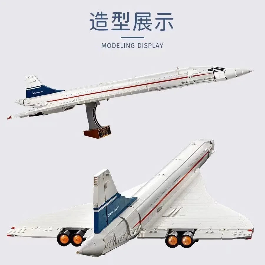 2025 New Airbus Concorde Building Kit Supersonic Airliner Space Shuttle 10318 Model Educational Toy For Children Fatherday Gifts