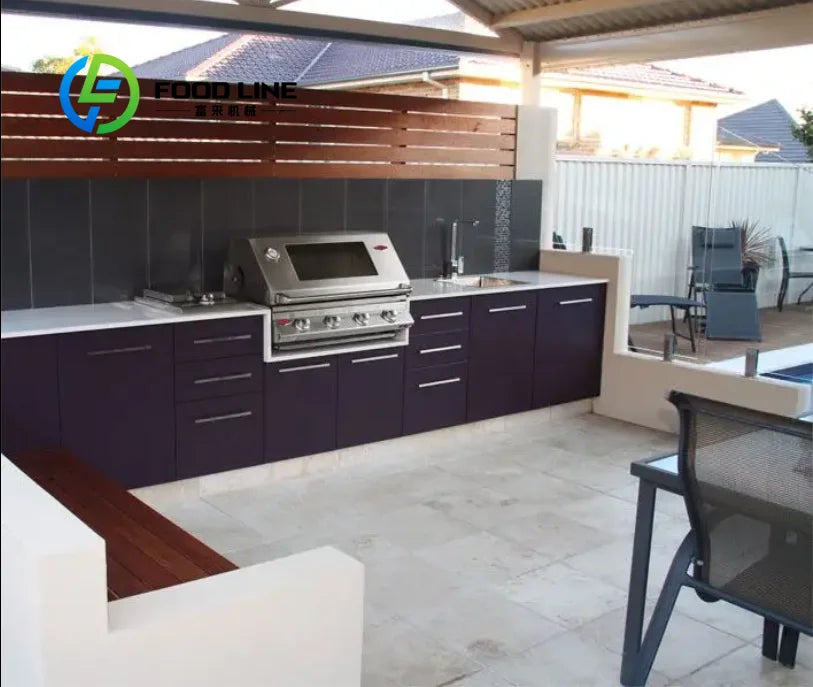 customize Outdoor Kitchen Modules Stainless Steel DIY BBQ Island Cabinets Sink Storage Grill Station for Backyard