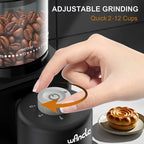 Professional Conical Burr Coffee Grinder Coffee Grinders with 25 Girind Settings Easy to Clean with Brush Anti-static Powder Box