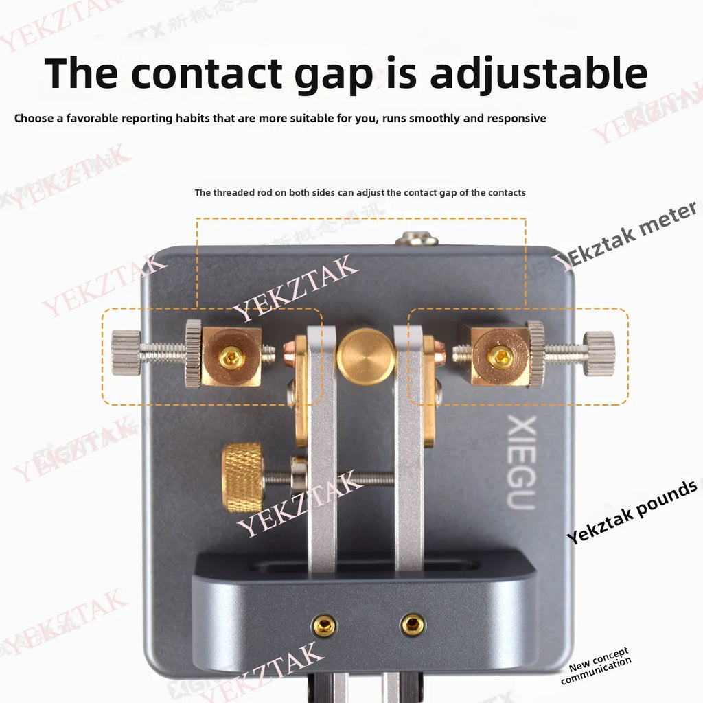 1Pcs Xiegu Electric Key VK-6 Short Wave Wireless Automatic Key, Morse Code Radio Transmission Key Aluminum Alloy Base