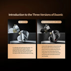 KZ Duonic Triple-Magnetic Planar Driver Upgraded HIFI Earphones, Wide Soundstage Wired IEMs with 4-Tuning Options & HD Dual Mic