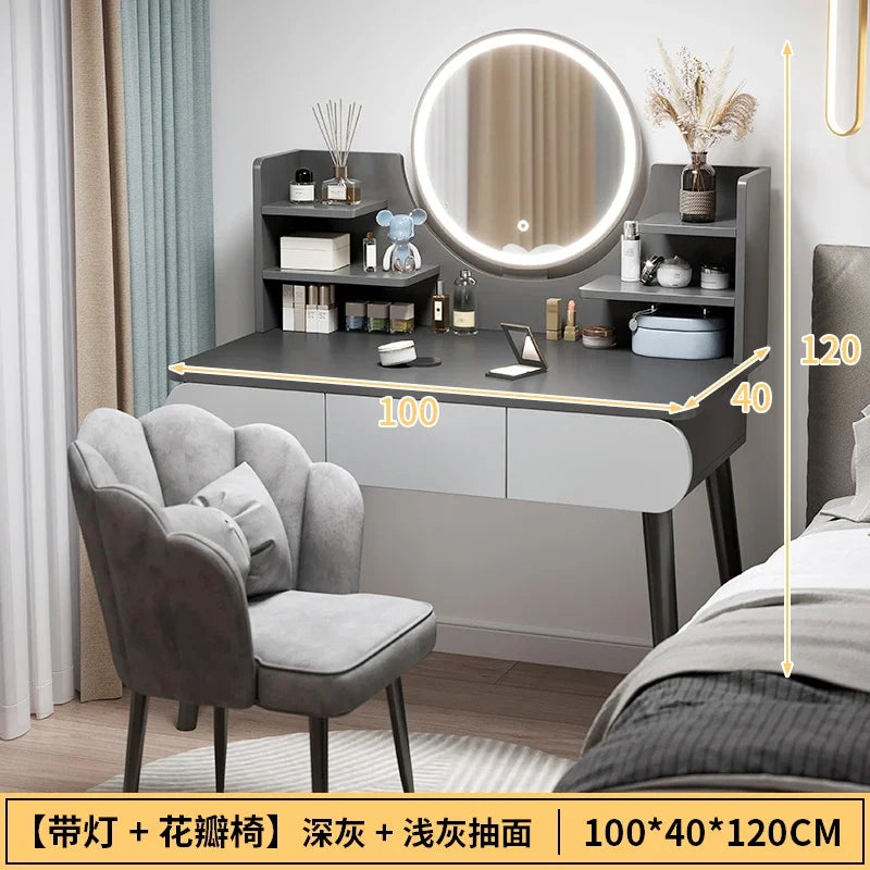 Black Girls Makeup Vanity Table Dresser Stand Drawers Storage Makeup Table Bedroom Desk Coiffeuse De Chambre Home Furniture