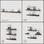 Floating Shelves with Invisible Bracket, Rustic Wood Wall Mounted Shelves Set of 4, Hanging Wall Shelves Display for Room Wall D