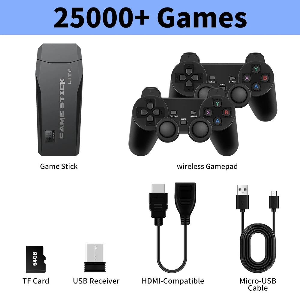 M8 Retro Game Stick With 25000+ Games With For PS1/MAME/FC/CPS/SFC/GB 12 Emulators Game Consoles For TV Plug&Play With 2 Gamepad