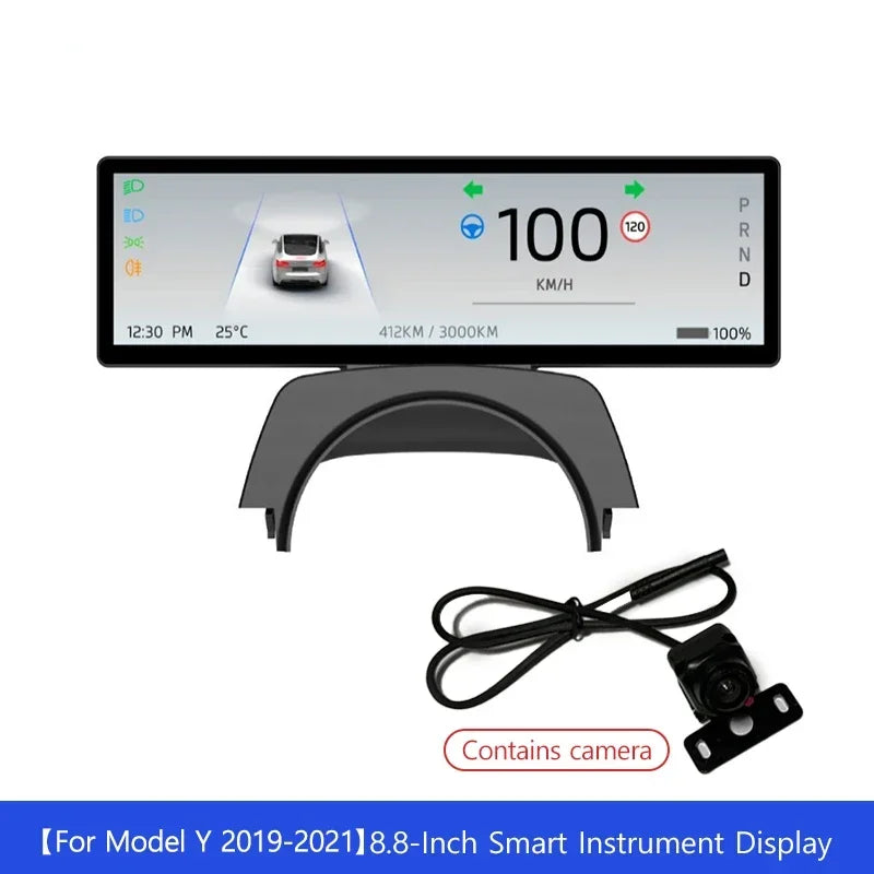Car Dashboard Head-Up Display 8.8 Inch for Tesla Model 3 2017-2025 Model Y 2019-2025 Ultra-Thin Screen with Front Camera