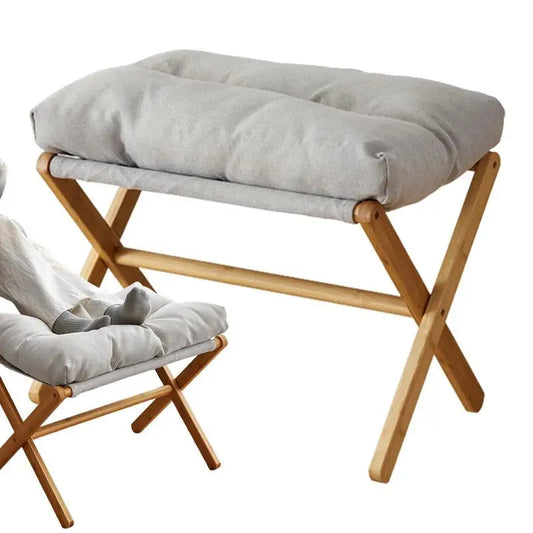 Foldable Velvet Ottoman Foot Rest - Sofa Stool Desk Pouffe