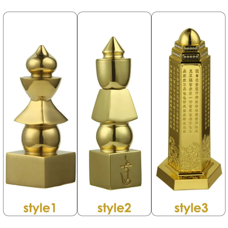 1Pc Buddhist Feng Shui Brass Five Element Pagoda-amulet Can Be Equipped With Tibetan Treasures Pagoda Heaven And Earth