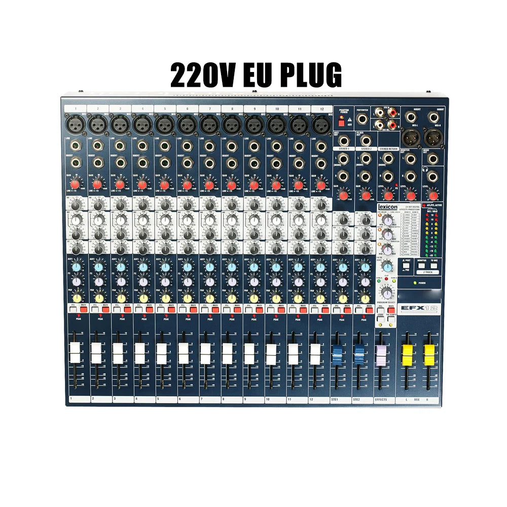 EFX12 EFX 12 Professional 12 Channel Audio Mixer sound Mixing console ingterface with Built-in 24-bit Lexicon Effects for Stage