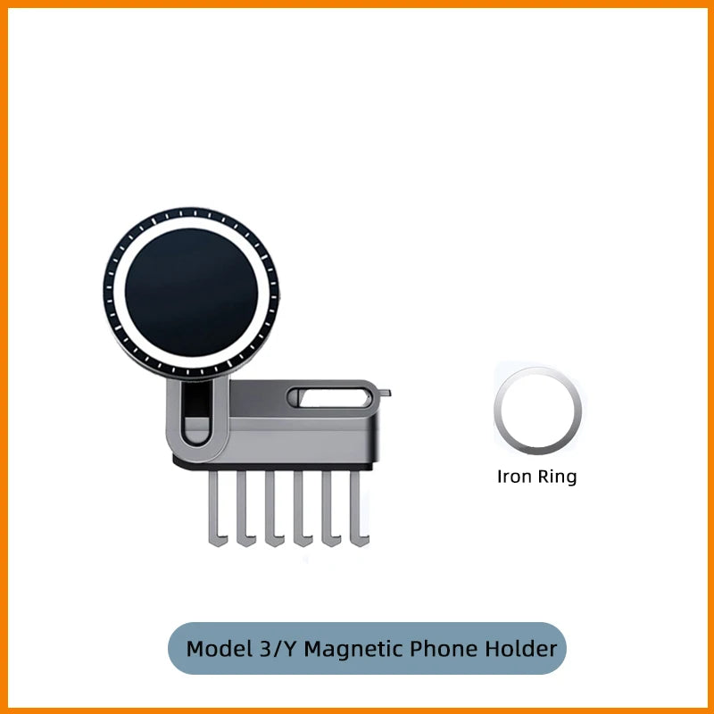Car Phone Holder Mount For Tesla Model3 Model Y Cold Wind 15W Charger Adjustable Magnetic Car Phone Support Frame Accessories