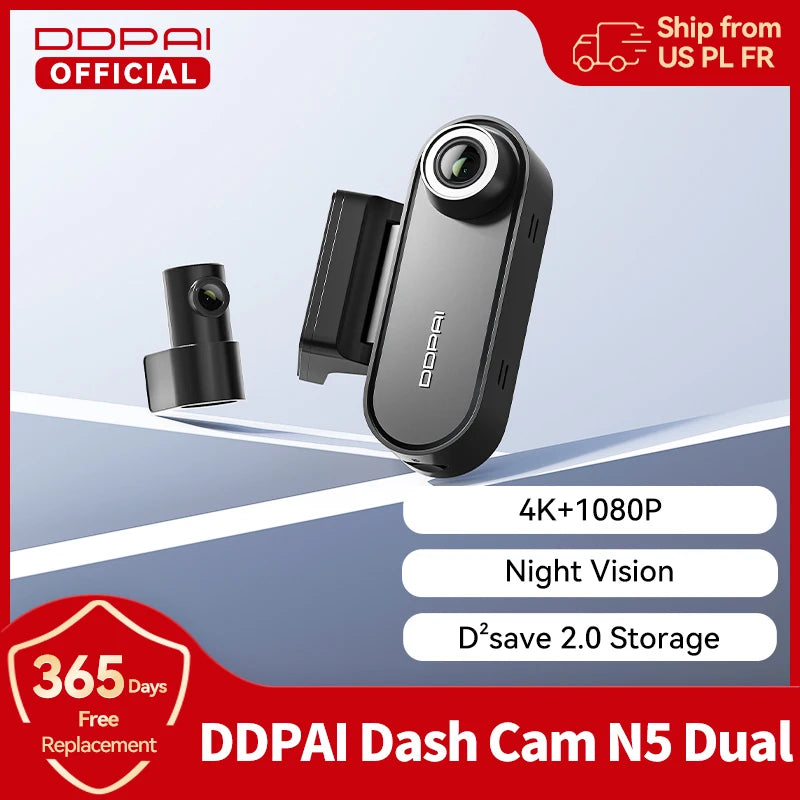DDPAI Dash Cam N5 Dual Front and Rear 4K Ultra HD Resolution Dash Came