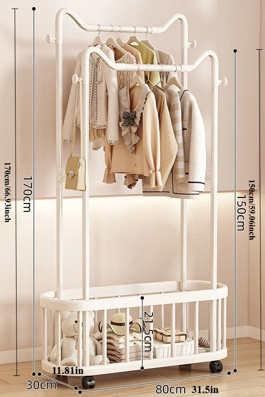 Household Clothes Hanger Floor-standing Bedroom Simple Clothes Hanger Clothes Rack Popular Coat Rack Clothes Hanger Storage