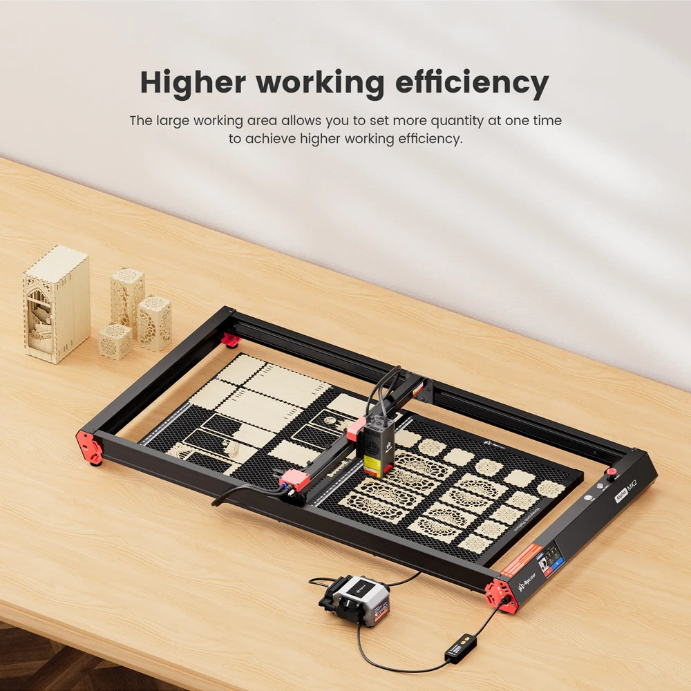 AlgoLaser Alpha MK2 22W 40X85CM Laser Engraving And Cutting Machine Cnc Desktop 20W Laser Engraver Rotary Roller Air Pump