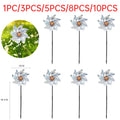 Silver Anti Bird Laser Windmill Bird Repeller Windmill Pinwheels Reflective Bird Scare Deterrent Driving Windmill Garden Decor