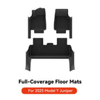 YZ for Tesla Model Y Juniper 2025 Floor Mats with Door Sill Protection Strips All-weather Floor Liner Cargo Mat Trunk Backrest
