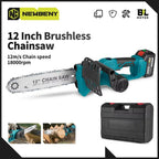 12 Inch Cordless Brushless Electric Chainsaw 18000RPM  Rechargeable Garden Wood Cutting Logging Saw For Makita 18V Battery Pin