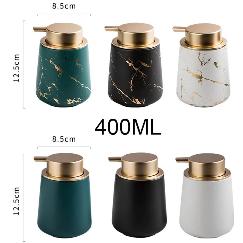 Marbled Ceramic Lotion Bottle Emulsion Bottles Hand Sanitizer Bottle Tray Soap Dispenser Shampoo Bottles Bathroom Products