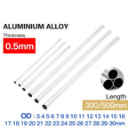 Aluminium Pipe 0.5mm Thickness 2-30mm OD Straight 300mm 500mm Long Round 6063 Aluminum Alloy Tube