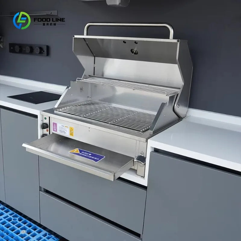Outdoor Kitchen Island 304 SUS Outdoor Patio Cooking Kitchen Grill Modular Outdoor Kitchen Cabinet with Sink Customized