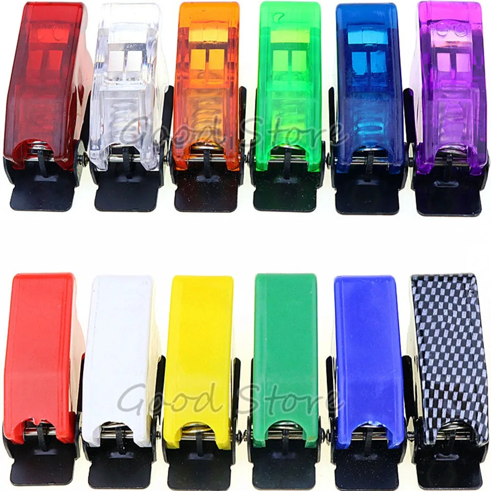 1PCS Auto Car Boat Truck Illuminated Led Toggle Switch's Safety Aircraft Flip Up Cover Guard Red Blue Green Yellow White