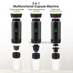 Portable Wireless Electric Espresso Coffee Machine For Travel &Car &Home Camping Coffee Maker 3-in-1 Capsule Powder Coffee Maker