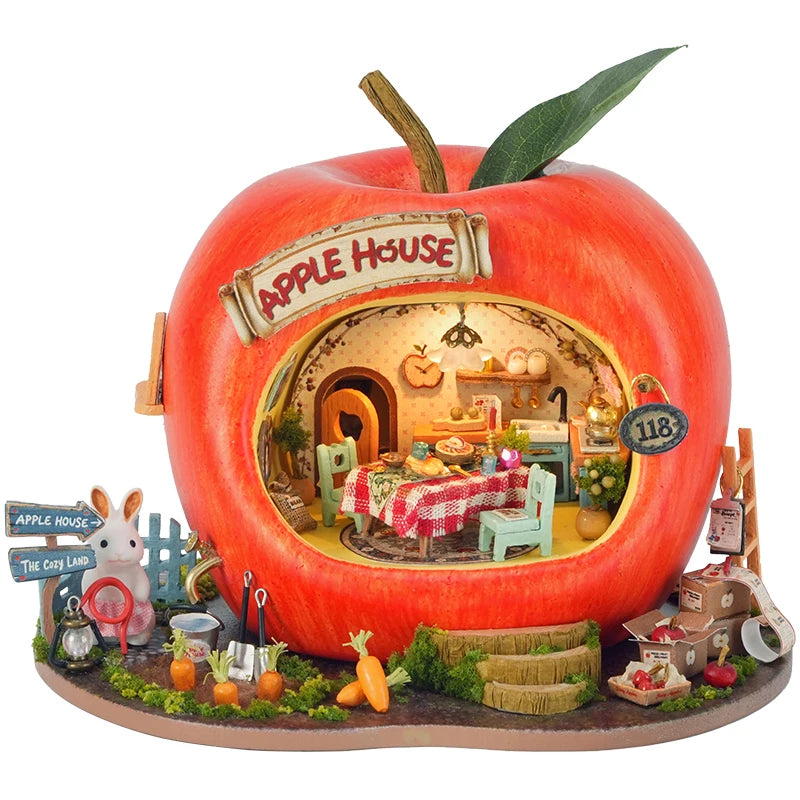 New DIY Doll House Wooden Miniature Kit Furniture Dollhouse Furnitures Set Handmade Model Assembly Toys Case  Birthday Gifts