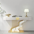 Nordic designer Fashion Wall Hall Porch Decorative Cabinet Semi-circular Slate Console Tables for Living Room Entrance Furniture