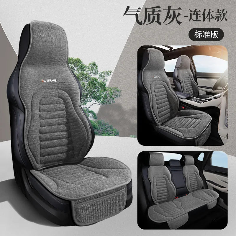 All-Season Linen Car Seat Covers Universal Fit for Sedans SUVs Trucks - Breathable Durable Comfortable Interior Accessories