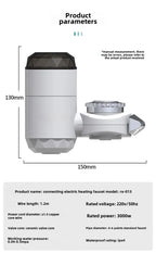 3000W Kitchen Electric Water Heater Tap Instant Hot Water Faucet Heater Cold Heating Faucet Tankless Instantaneous Water Heater