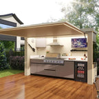 Luxury Stainless Steel Outdoor Kitchen Sink Station With Integrated Storage And Insulated Cooler Customize