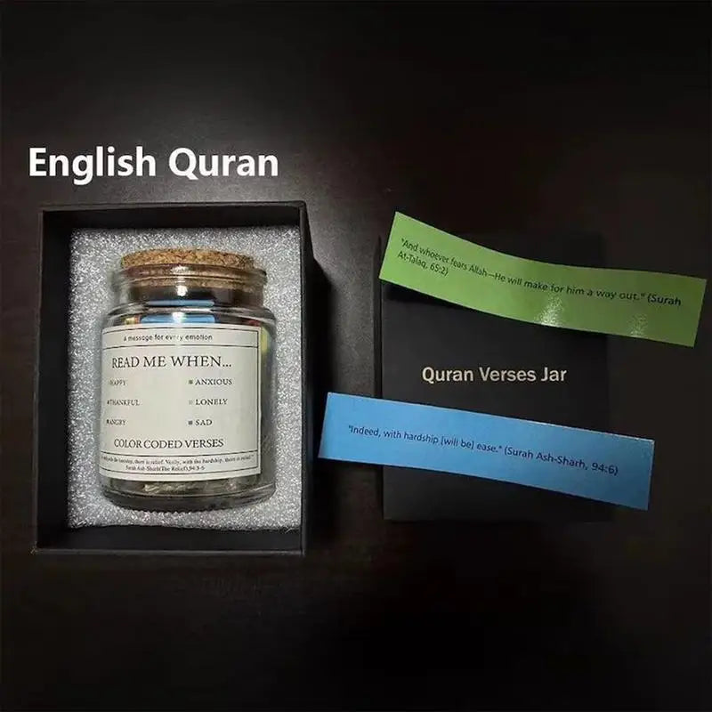 2025 Quran Verse Jar Expresses Emotions And Feelings Glass Prayer Jar With Colored Quran Verses Muslim Prayer Jar Gifts Box