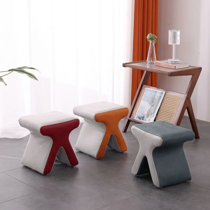 Creative Technology Cloth Stool Nordic Light Luxury Dressing Room Small Stool for The Entrance Living Room