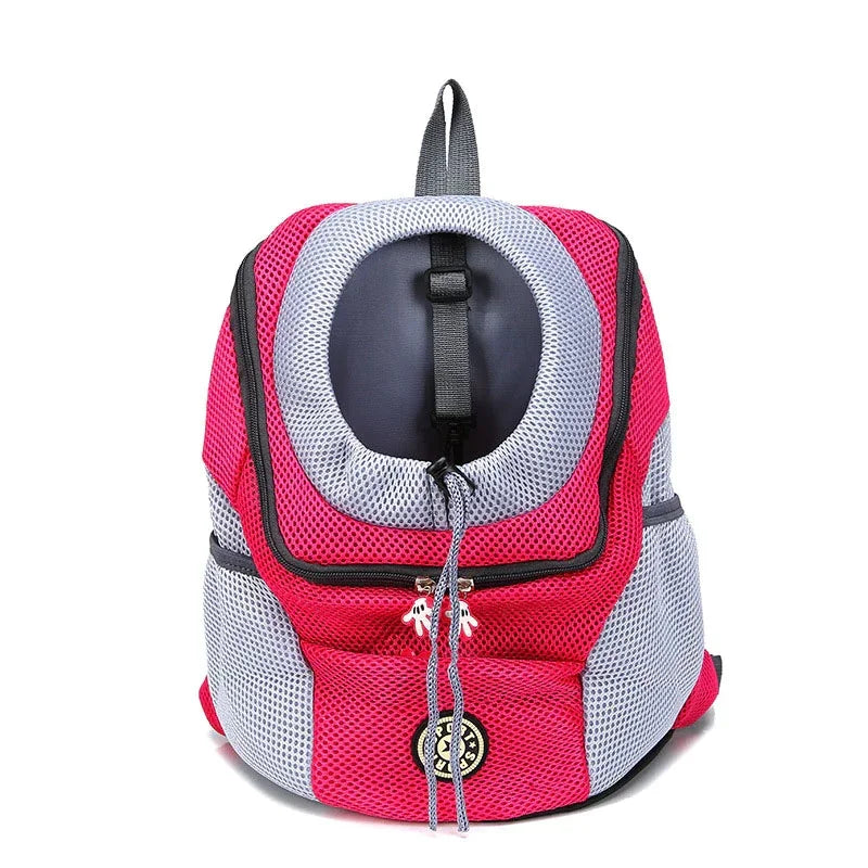New Portable Double Shoulder Pet Carrier Backpack - Outdoor Travel Mesh