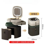 leather lint Dresser storage cabinet integrated cabinet Dressing table Makeup vanity Equipped with Bluetooth speaker stool LED