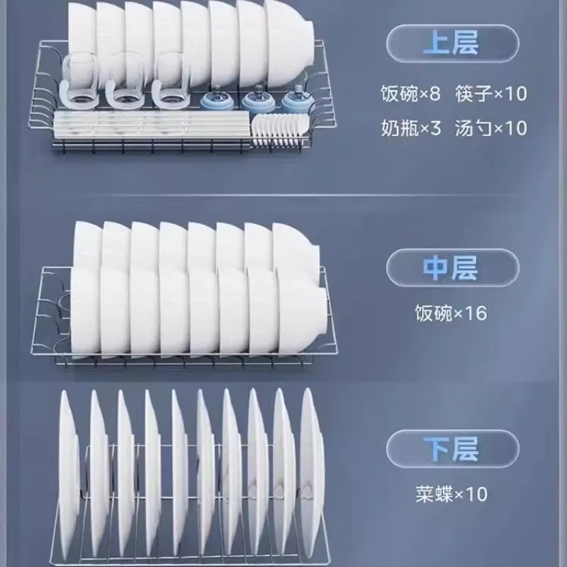 Small household tableware disinfection cabinet, vertical kitchen, high temperaturedrying integrated desktop