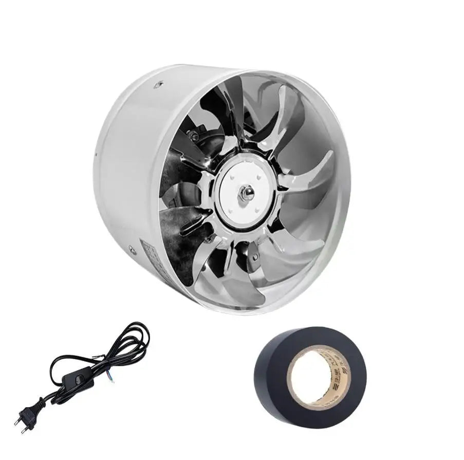 220V Round Duct Fan 4" 6" Booster Exhaust Ventilator Ventilation Vent