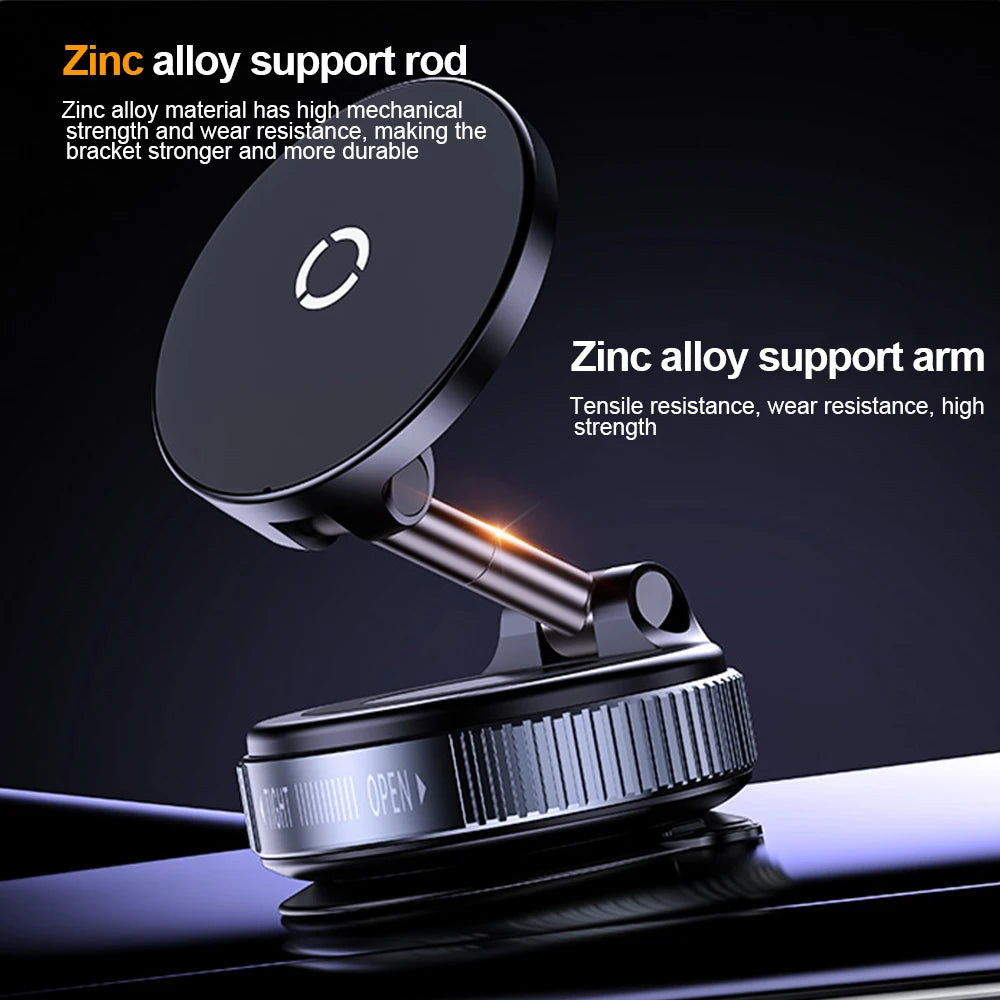 Magnetic Car Phone Holder 360° Degree Rotation Foldable Phone Mount Suction Cup Car Navigation Phone Holder Anti-Shake Bracket