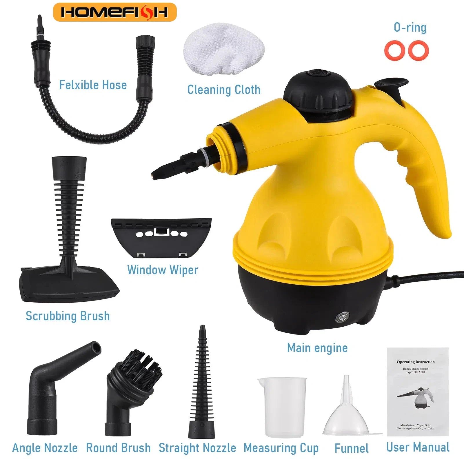 Portable  Hand-held High Temperature Steam Cleaner for Kitchen Range Hood Cleaning Home Bathroom, Car Cleaning Tools.