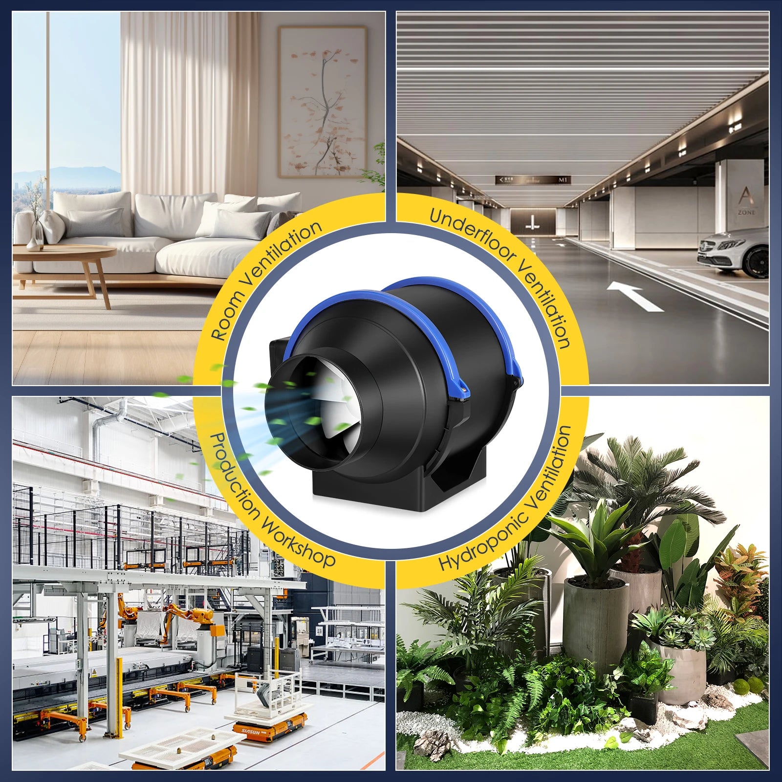 100/150 mm Pipe Exhaust Fan 4 Speed Inline Duct Fan Extractor Low Noise Air Ventilator Bathroom Toilet Wall Fan Duct Fan 220V EU