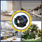 4 Speed Pipe Exhaust Fan 100/150 mm Inline Duct Fan Extractor Low Noise Air Ventilator Bathroom Toilet Wall Fan Duct Fan 220V EU