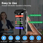 128GB 1536KBPS Digital Voice Recorder Professional Sound Dictaphone Voice Activated Audio Recording MP3 Player Long Time Recordi