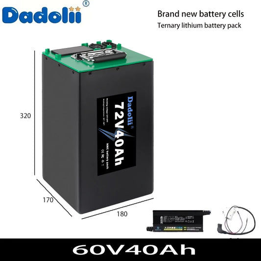 Factory orders 48V60V72V30Ah40Ah lithium battery for two wheeled and three wheeled electric vehicles
