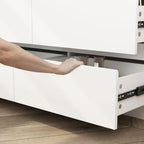 9 White Drawer Dressers, Modern Large Dresser for Bedroom Organize, Wooden Long Dresser with 9 Handle Free Drawers