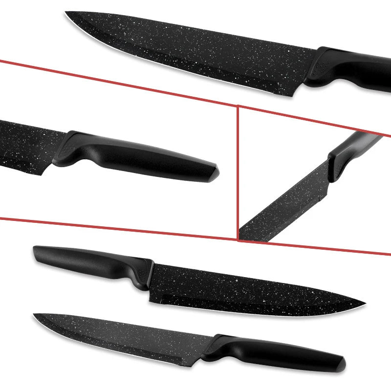 18pcs Kitchen Knives Set Stainless Steel Meat Cleaver Household Chef's Knife Steak Knife Kitchen Scissors Knife Sharpener
