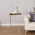 C Shaped End Table Side Table Small Gold Sofa Table Couch Snack Table Unique Almond Tabletop Home Decor 18x12inch