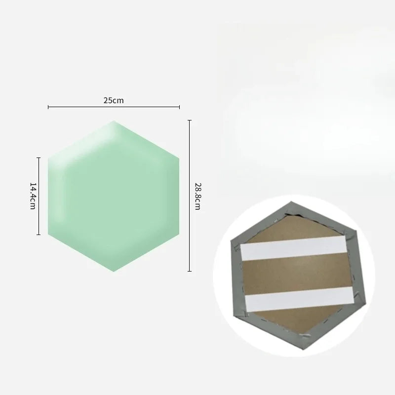 Hexagonal 3D Wall Stickers Upholstered Wall Panels Kids Anti-collision  Peel and Stick Headboard Self Adhesive Leather Soft Bag