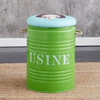 Paint Bucket Stool, Iron Art, Creative Storage Seat, Commercial Retro Low Stool, Bars, Shopping Malls Oil